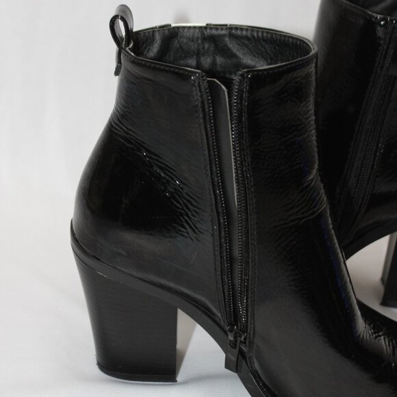 Jeeini of Paris Black Faux Leather Ankles Boots - Picture 12 of 13
